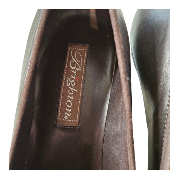 Brighton Classic Leather Shoes Brown with Silver Detail and Croc Detail Size 8.5 - Picture 9 of 9